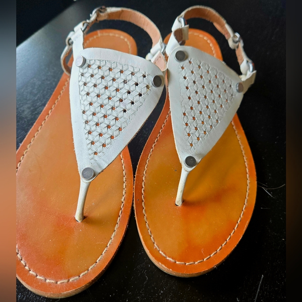 Stylish Tan and White Sandals